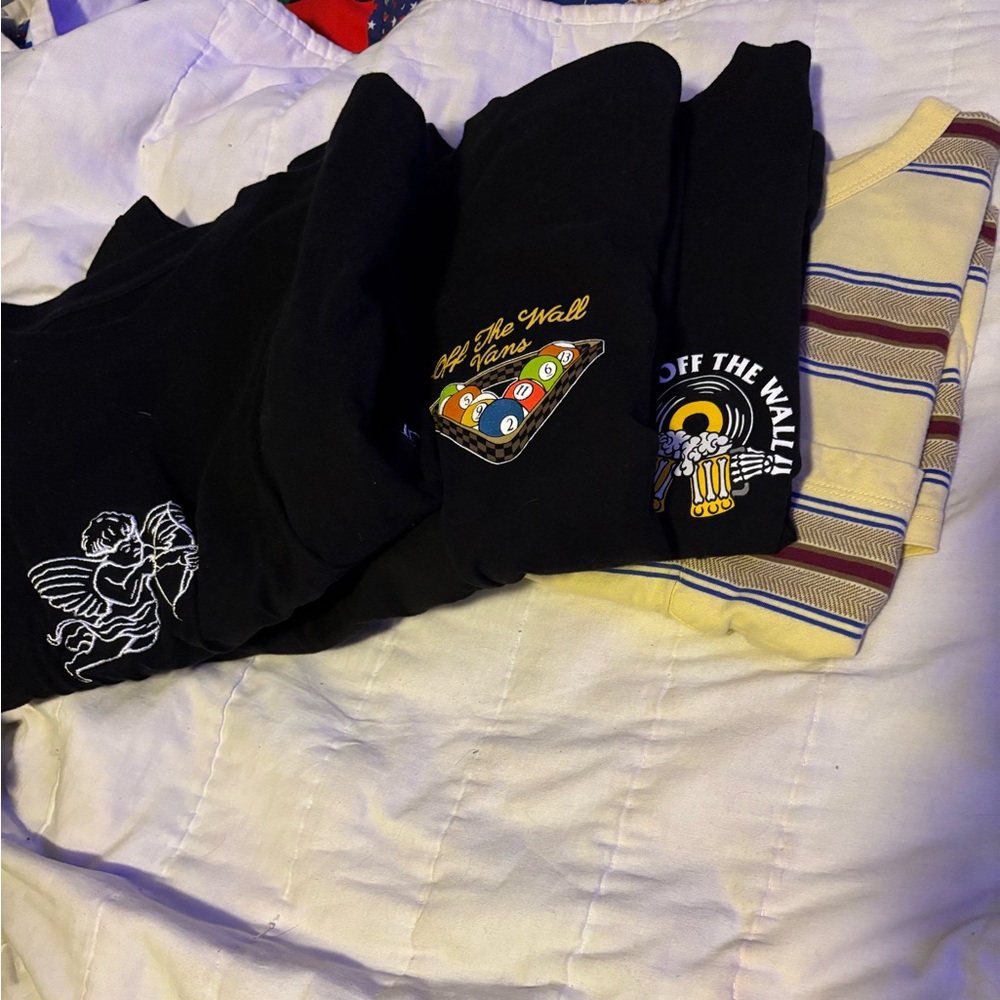 4 Vans Black T-Shirts